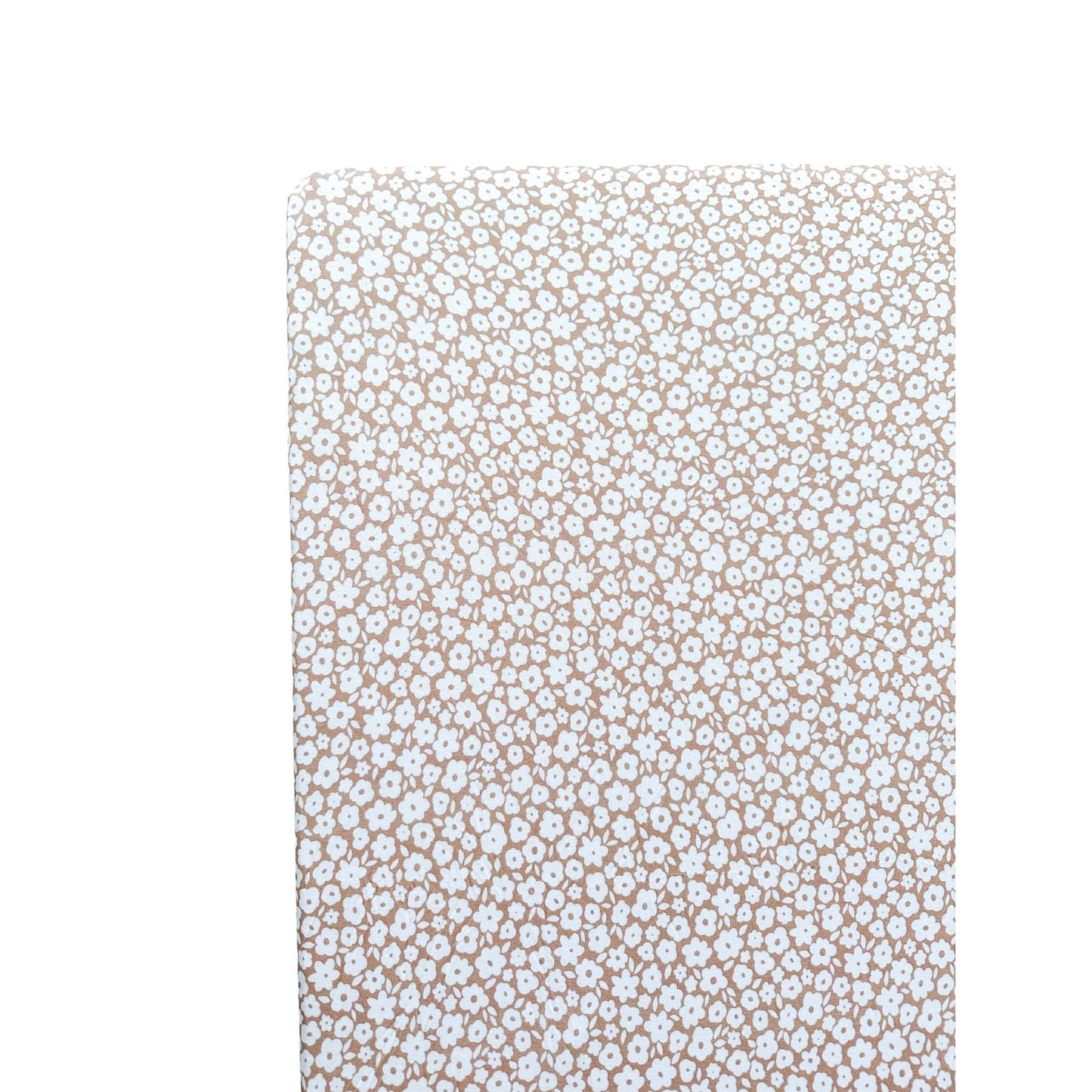 Bamboo Fitted Crib Sheet - Mocha Ditsy Floral - Harp Angel Boutique