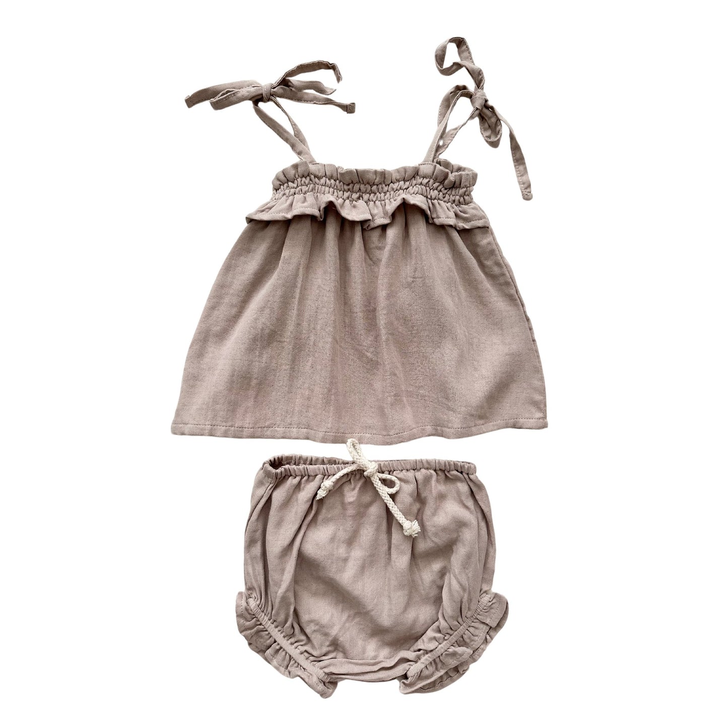 Bamboo Muslin Tie Dress - Tan - Harp Angel Boutique
