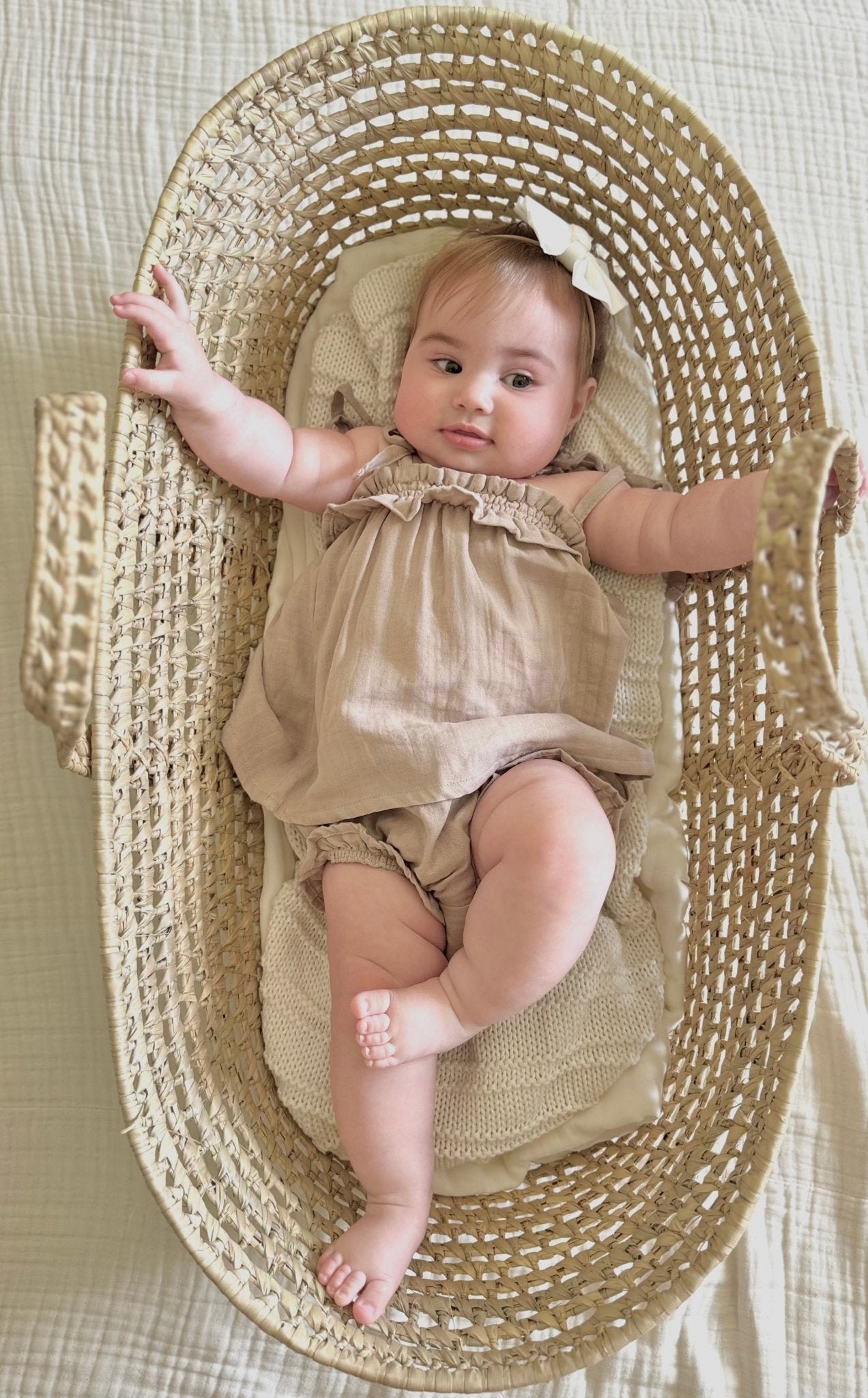 Bamboo Muslin Tie Dress - Tan - Harp Angel Boutique