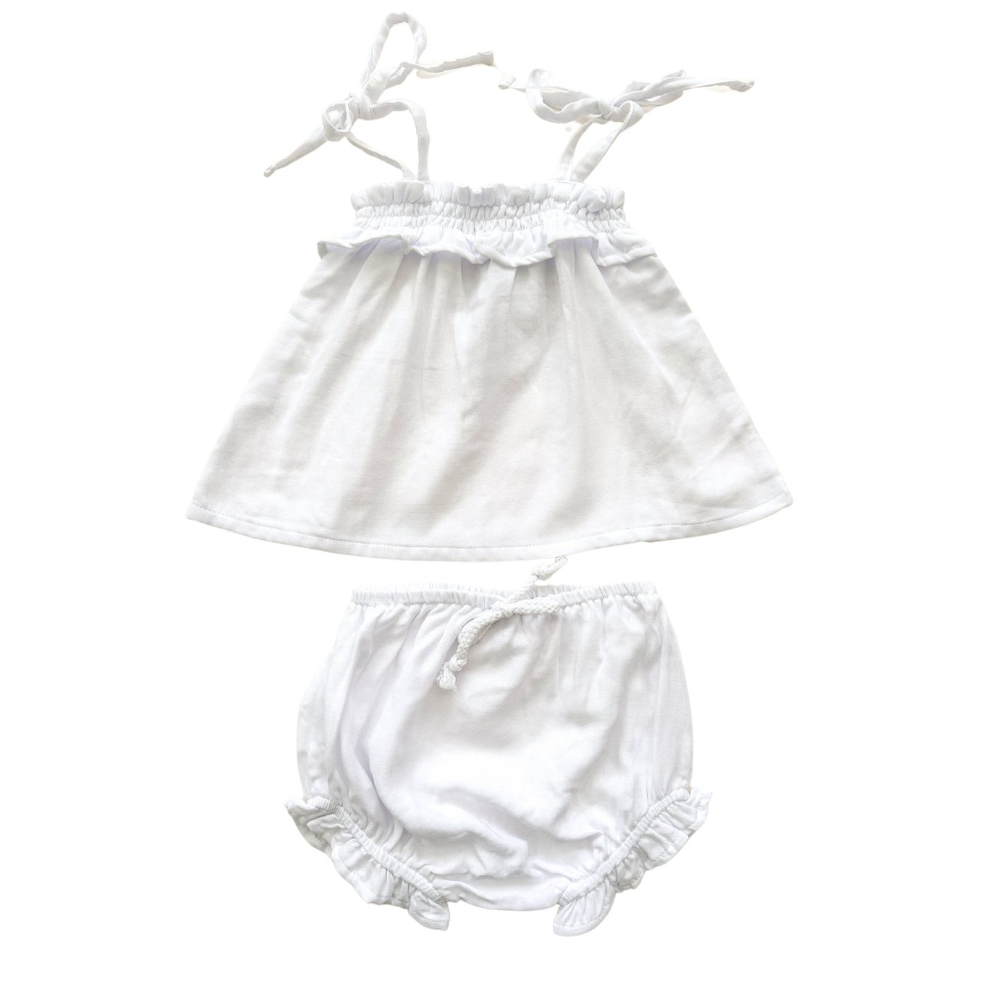 Bamboo Muslin Tie Dress - White - Harp Angel Boutique