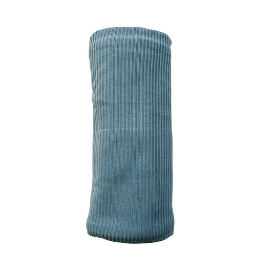 Bamboo Stretch Swaddle - Arona Blue Ribbed - Harp Angel Boutique