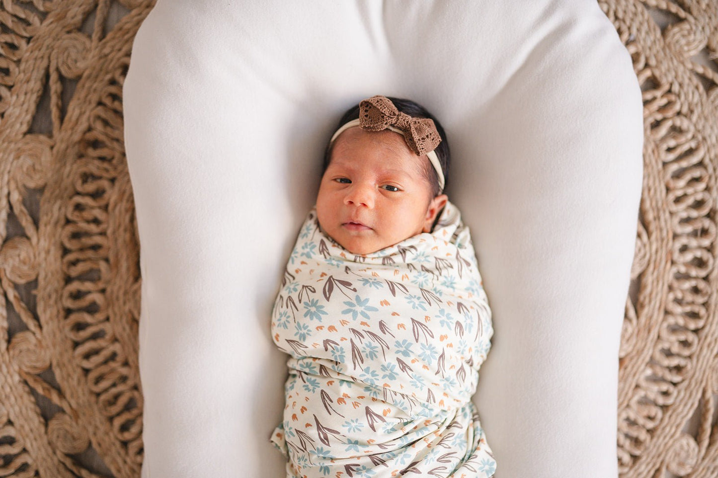 Bamboo Stretch Swaddle - La La Floral - Harp Angel Boutique