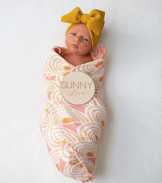 Bamboo Stretch Swaddle - Vintage Sunshine - Harp Angel Boutique