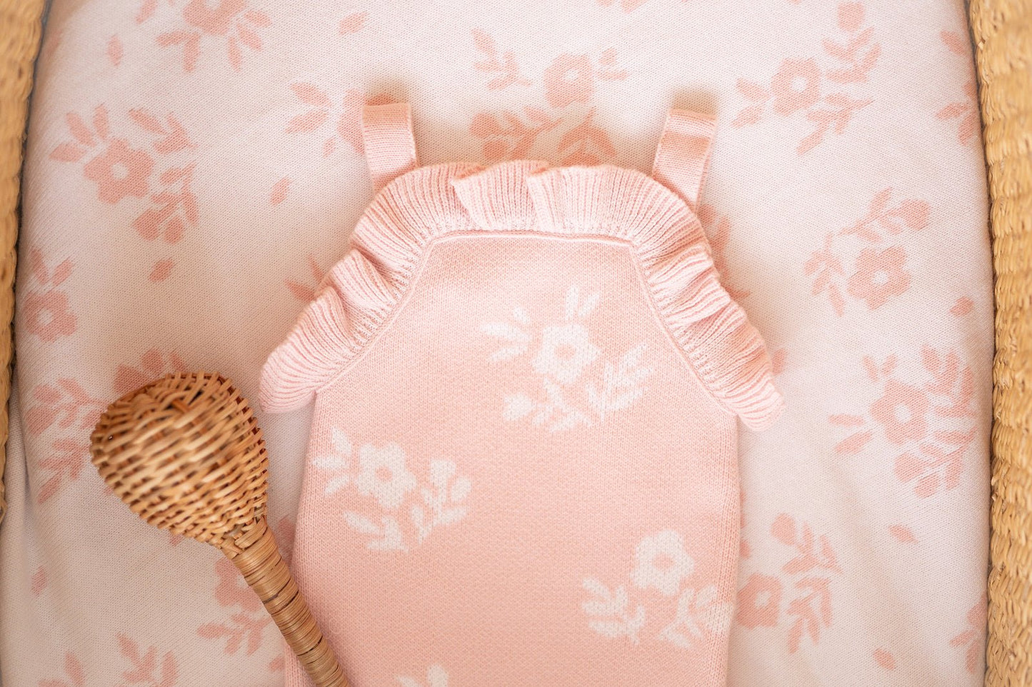 Blush Blossoms Organic Ruffle Baby Blanket - Harp Angel Boutique