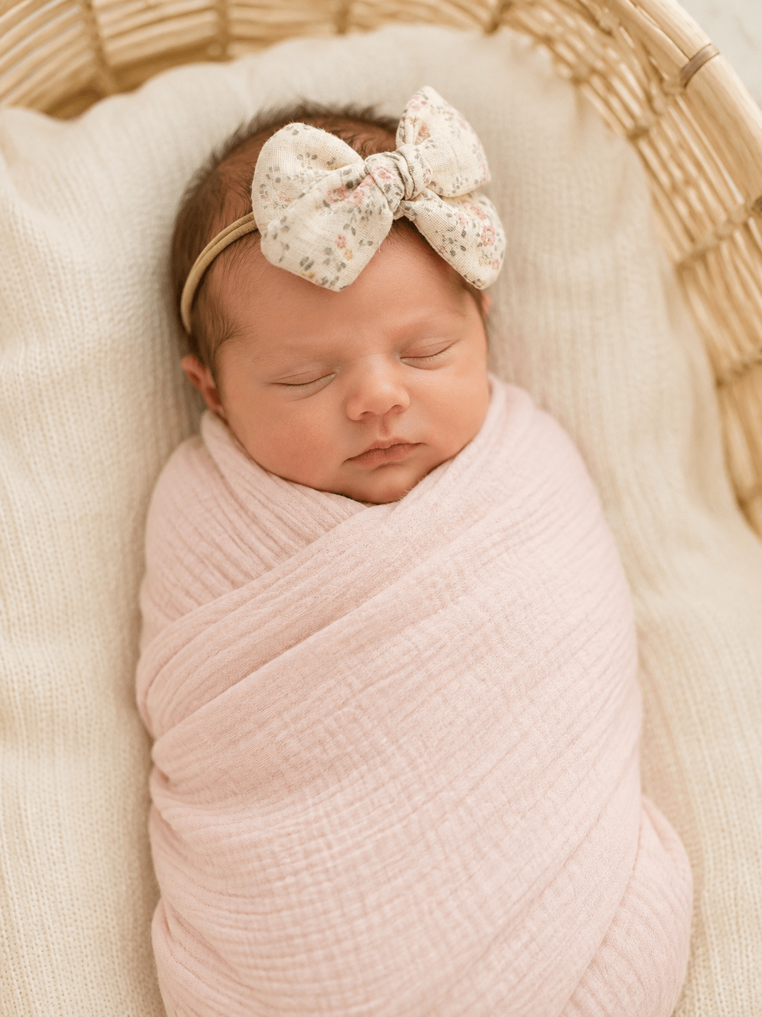 Blushing Meadow Bow | Headband or Clip - Harp Angel Boutique