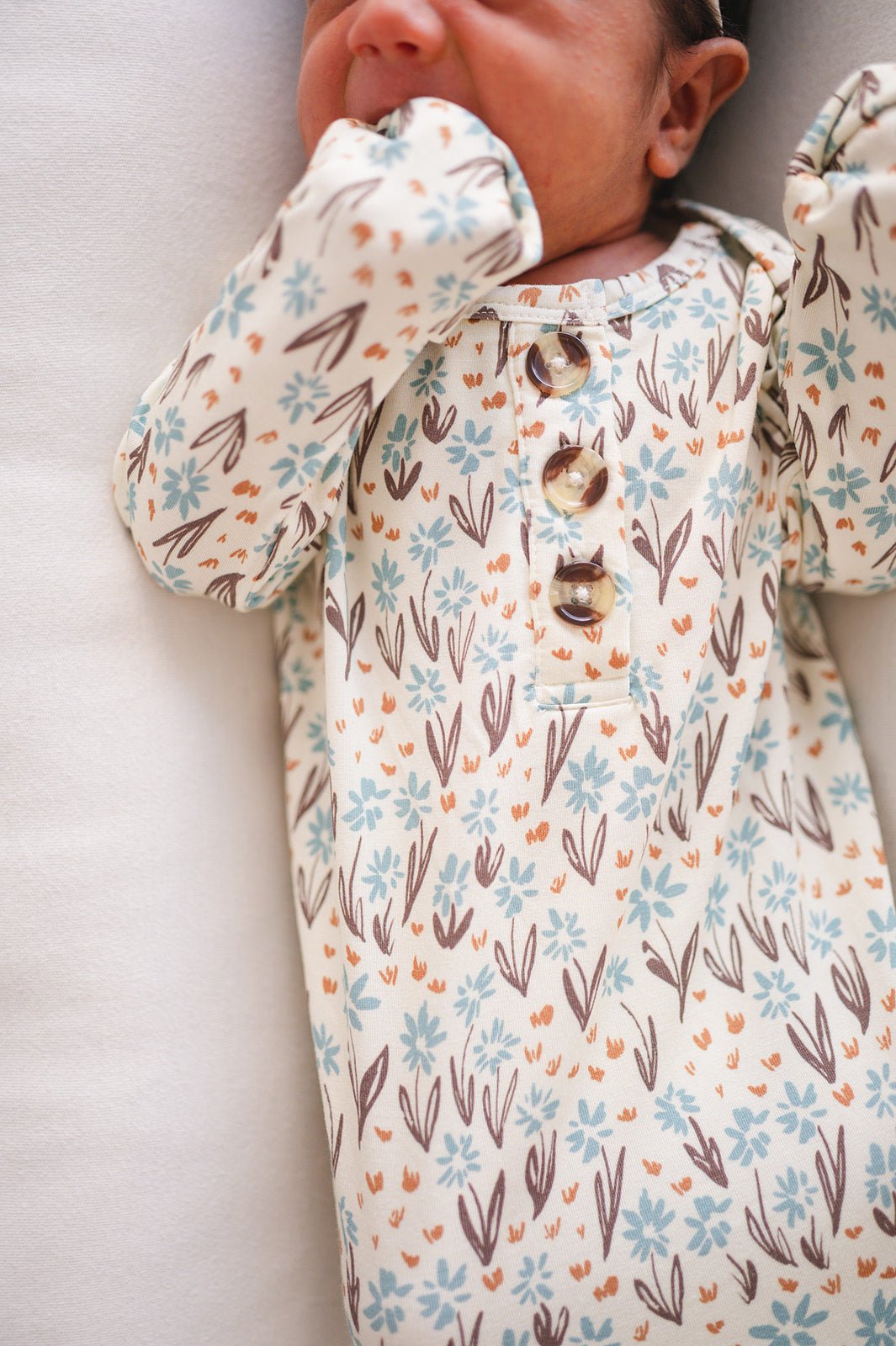 Knotted Baby Gown - La La Floral - Harp Angel Boutique