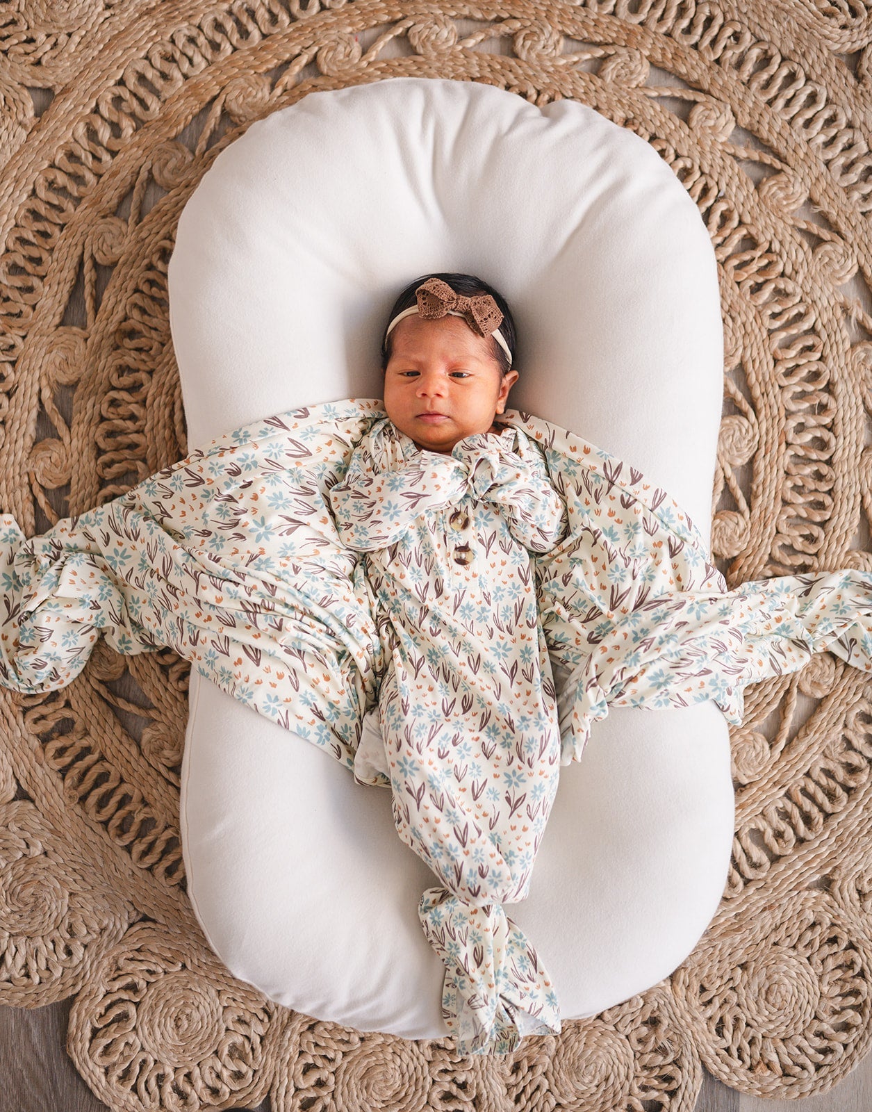 Knotted Baby Gown - La La Floral - Harp Angel Boutique