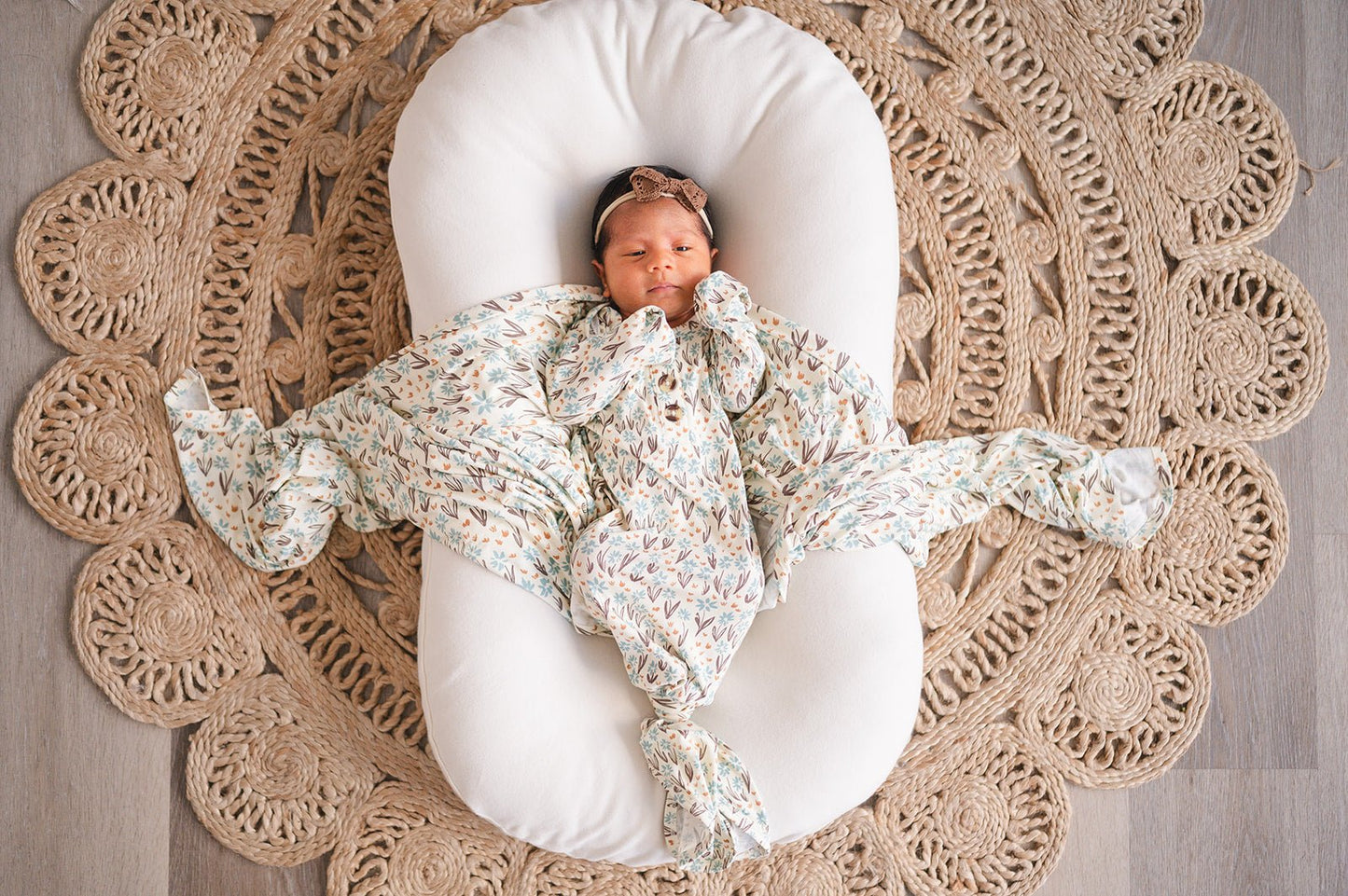 Knotted Baby Gown - La La Floral - Harp Angel Boutique