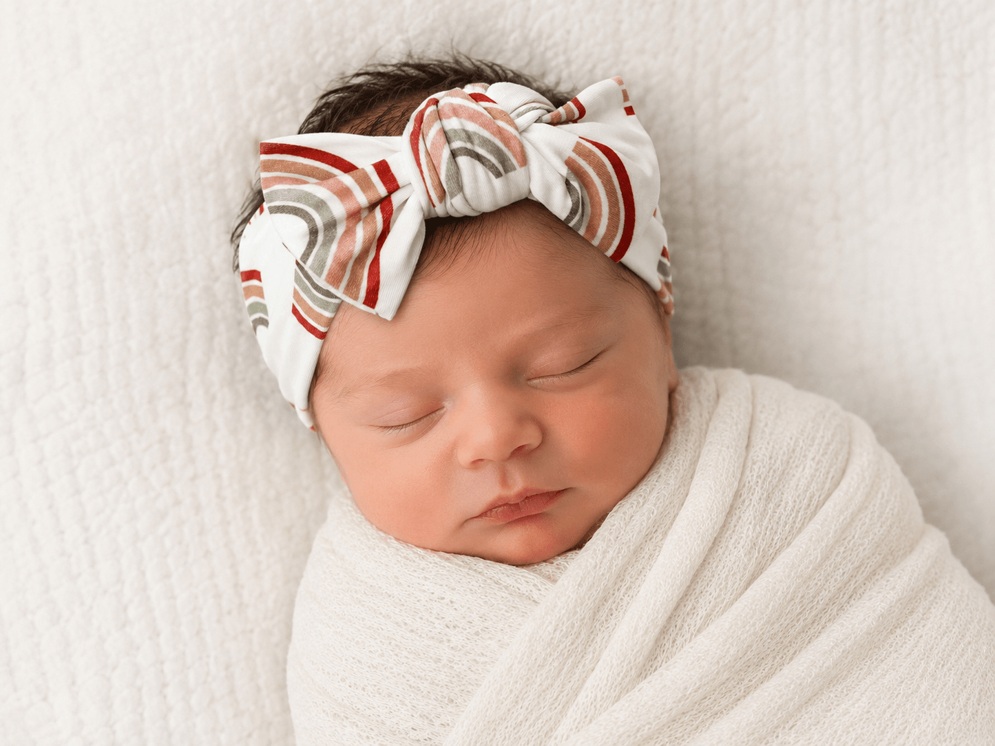 Knotted Headband - Neutral Rainbow - Harp Angel Boutique