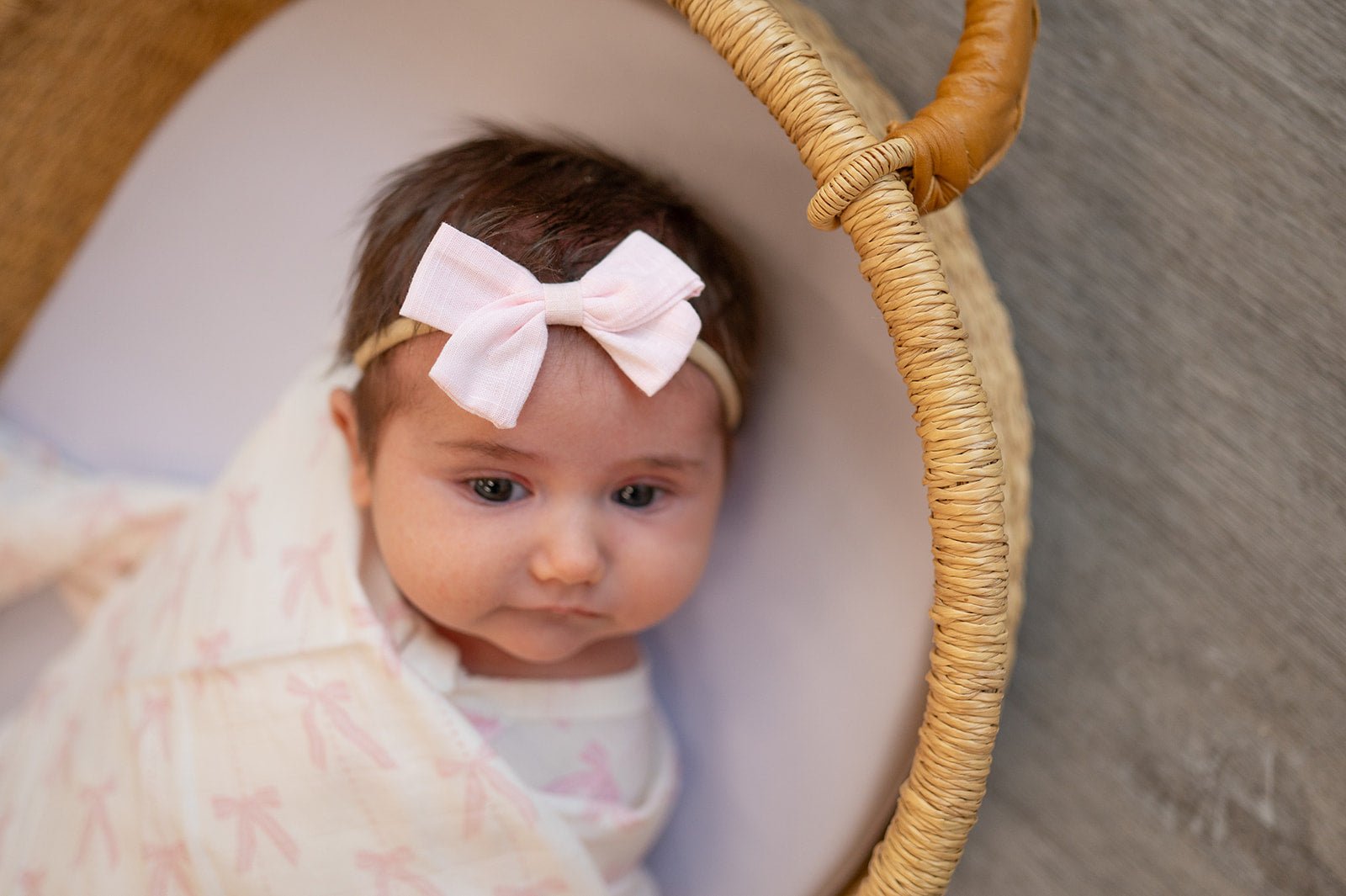 Light Pink Bow Headband - Harp Angel Boutique