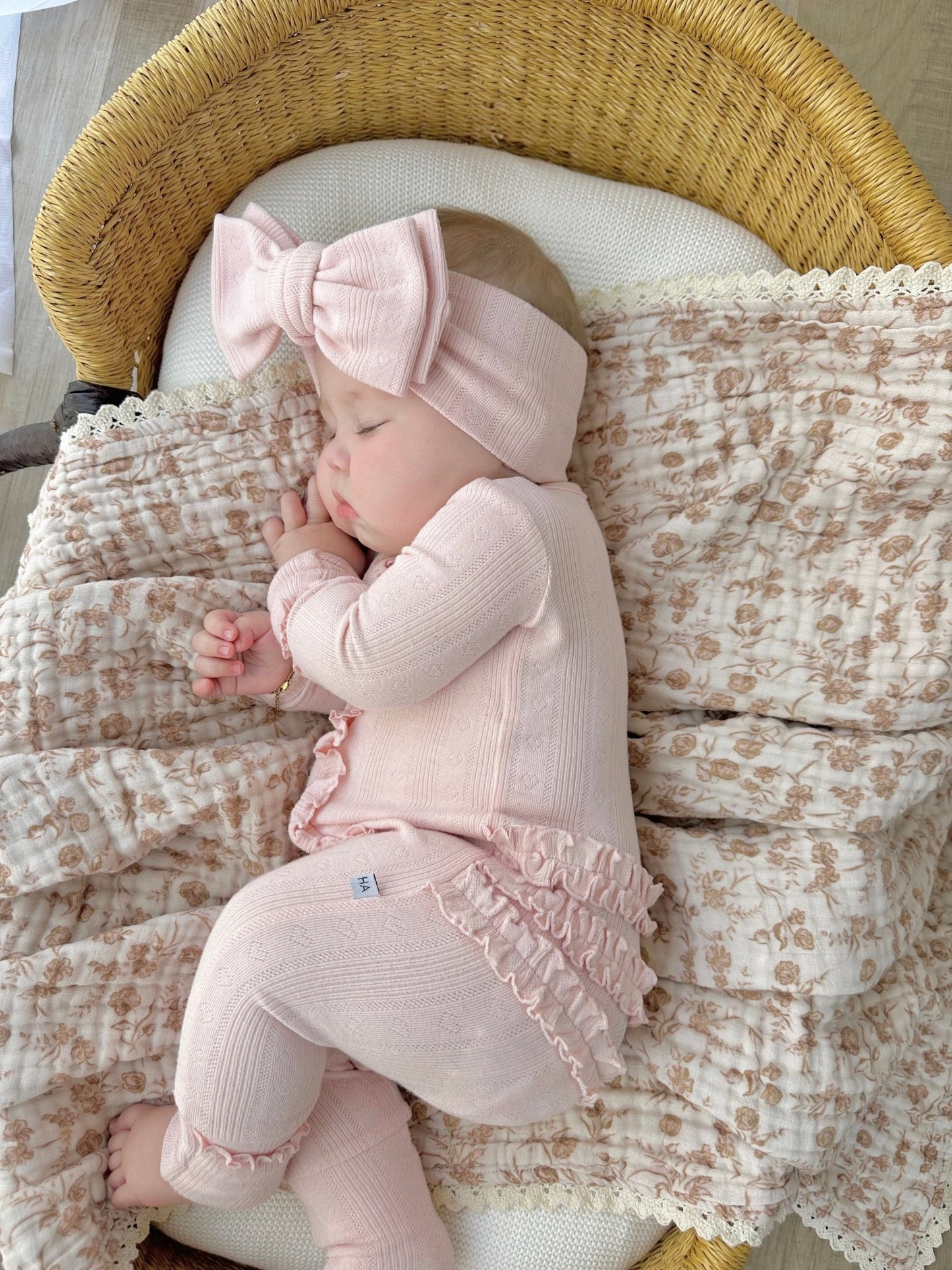 Muslin 6 - Layer Blanket - Vintage Floral Lace - Harp Angel Boutique