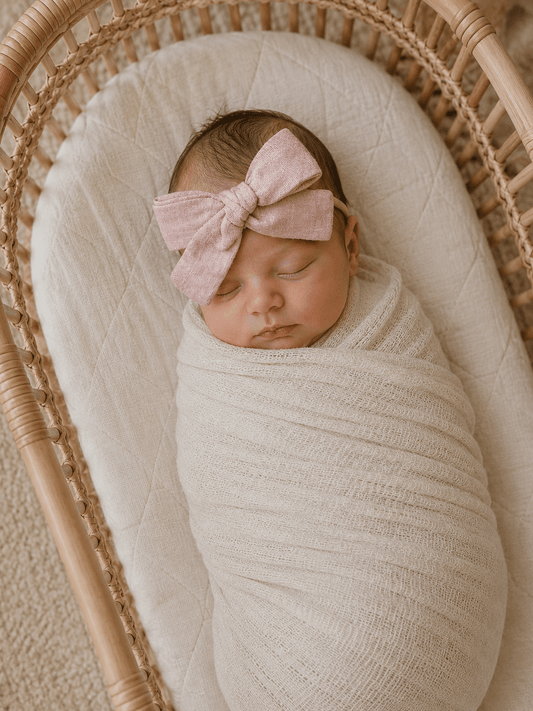 Pink Baby Bow One Size Headband - Harp Angel Boutique