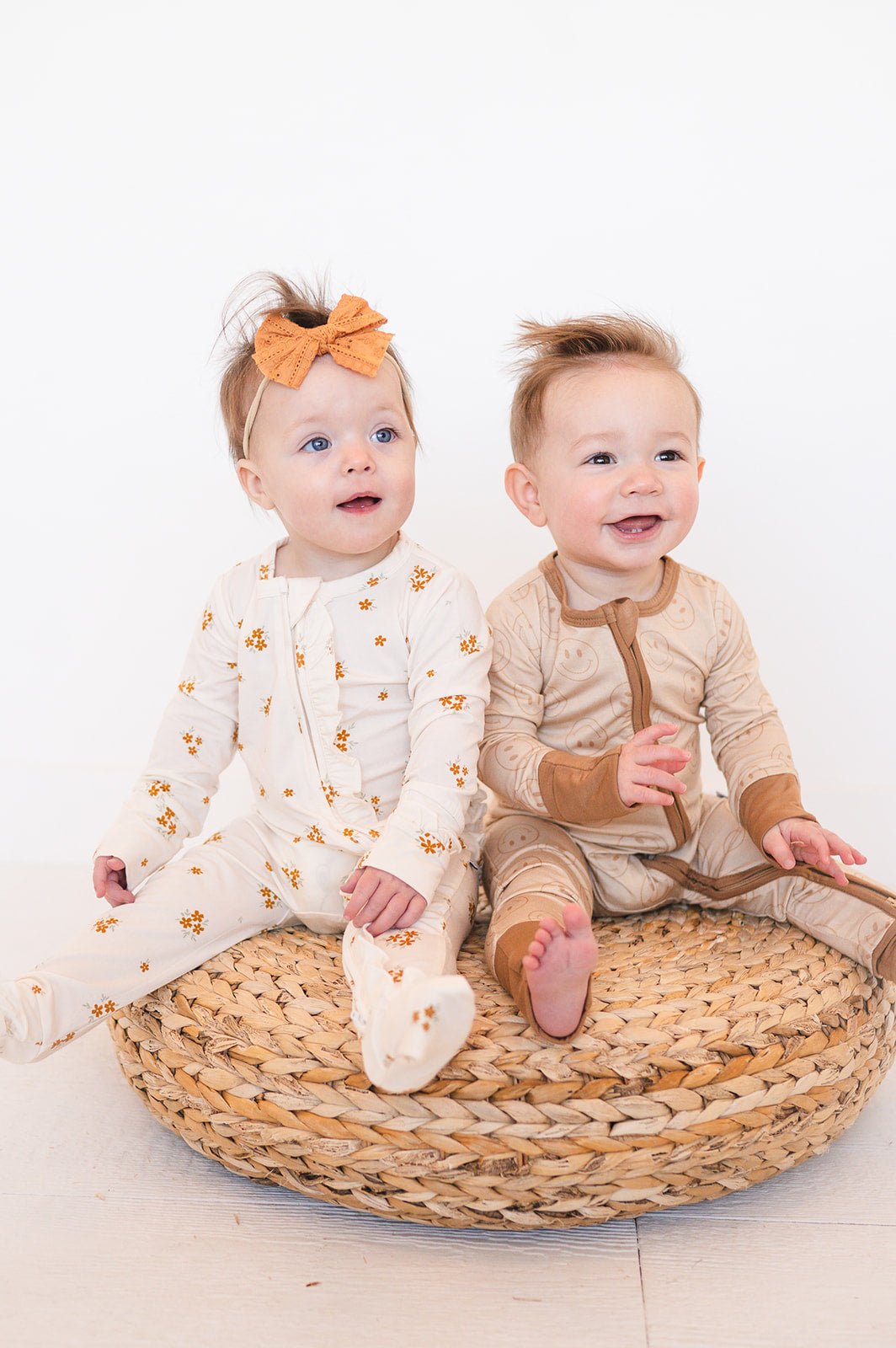 Ruffle Zipper One Piece - Caramel Bloom - Harp Angel Boutique