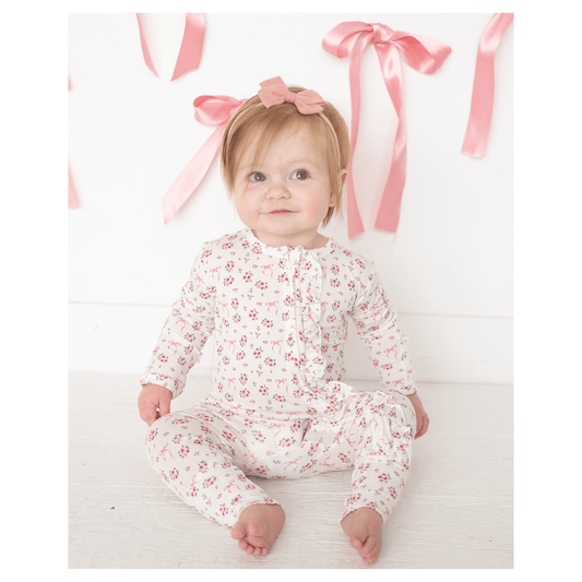 Ruffle Zipper One Piece - Cottage Floral - Harp Angel Boutique