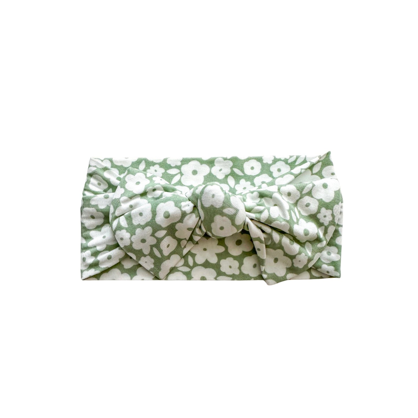Sage Ditsy Floral Bow Headband - Harp Angel Boutique