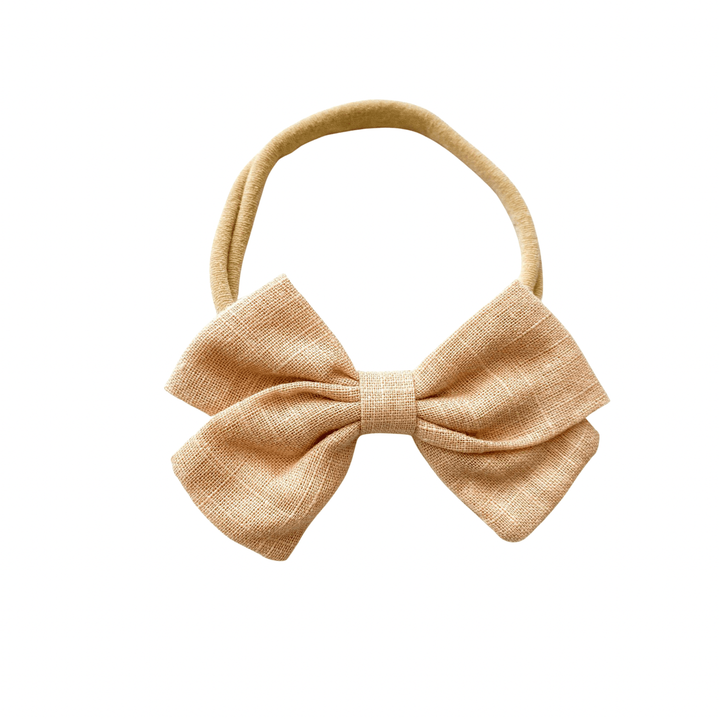 Tan Bow One Size Nylon Headband - Harp Angel Boutique