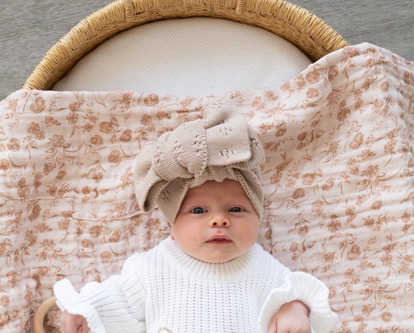 White Organic Cotton Knit Ruffle Romper | She’s Here Bundle Taupe - Harp Angel Boutique