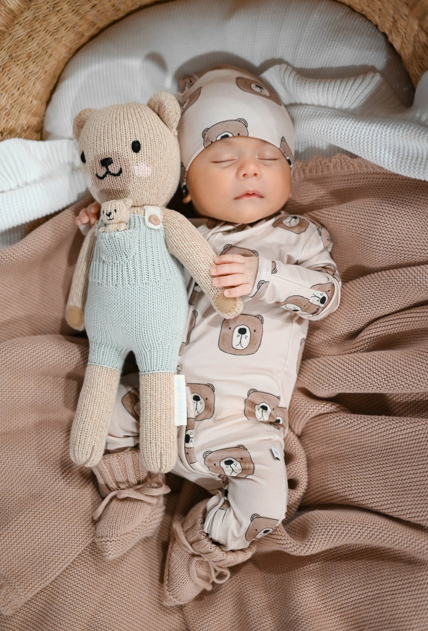 Zipper Romper - Brown Bear - Harp Angel Boutique