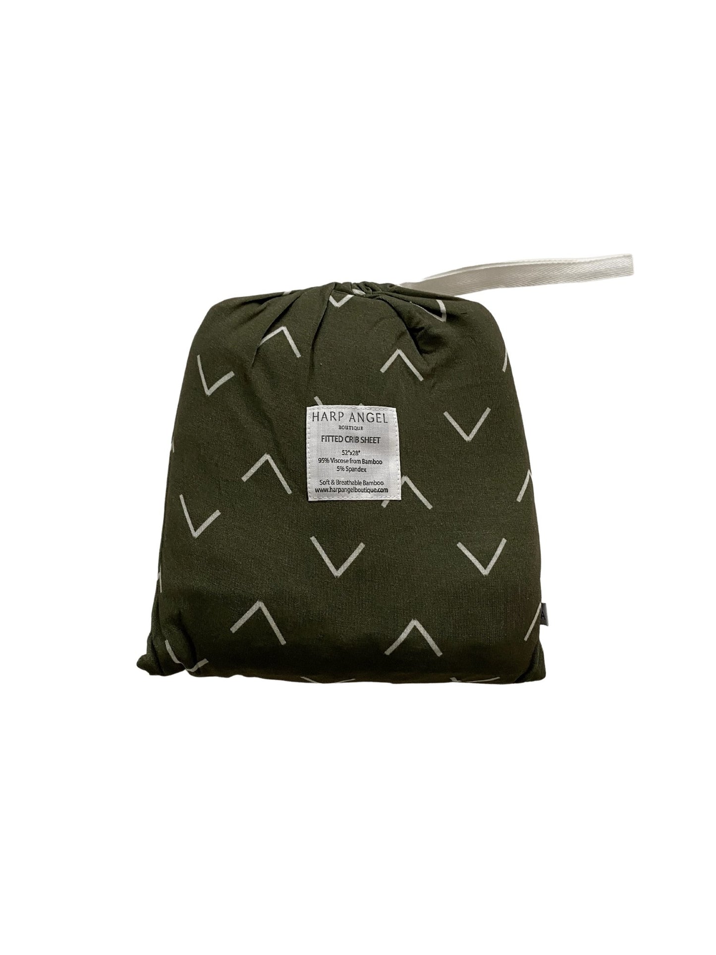 Bamboo Premium Fitted Crib Sheet - Green Arrow - Harp Angel Boutique