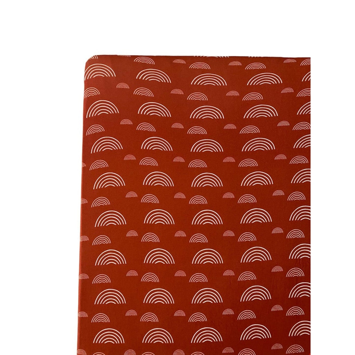 Bamboo Premium Fitted Crib Sheet - Rust Rainbow - Harp Angel Boutique