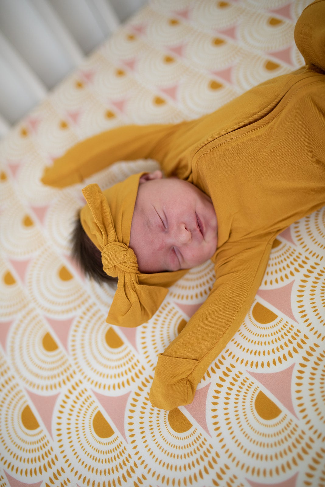 Bamboo Premium Fitted Crib Sheet - Vintage Sunshine - Harp Angel Boutique