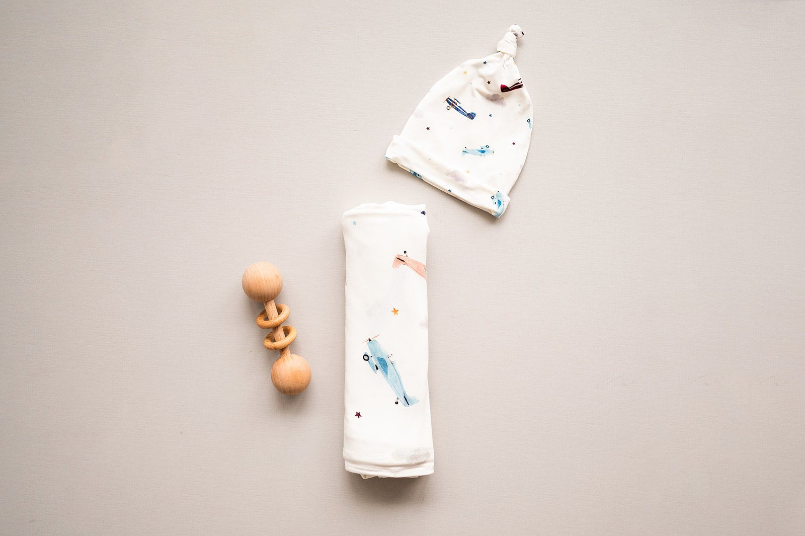 Bamboo Stretch Swaddle - Vintage Airplane - Harp Angel Boutique