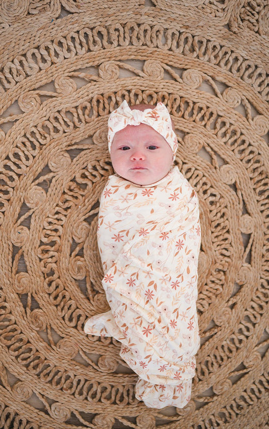 Bamboo Stretch Swaddle - Wildflower - Harp Angel Boutique