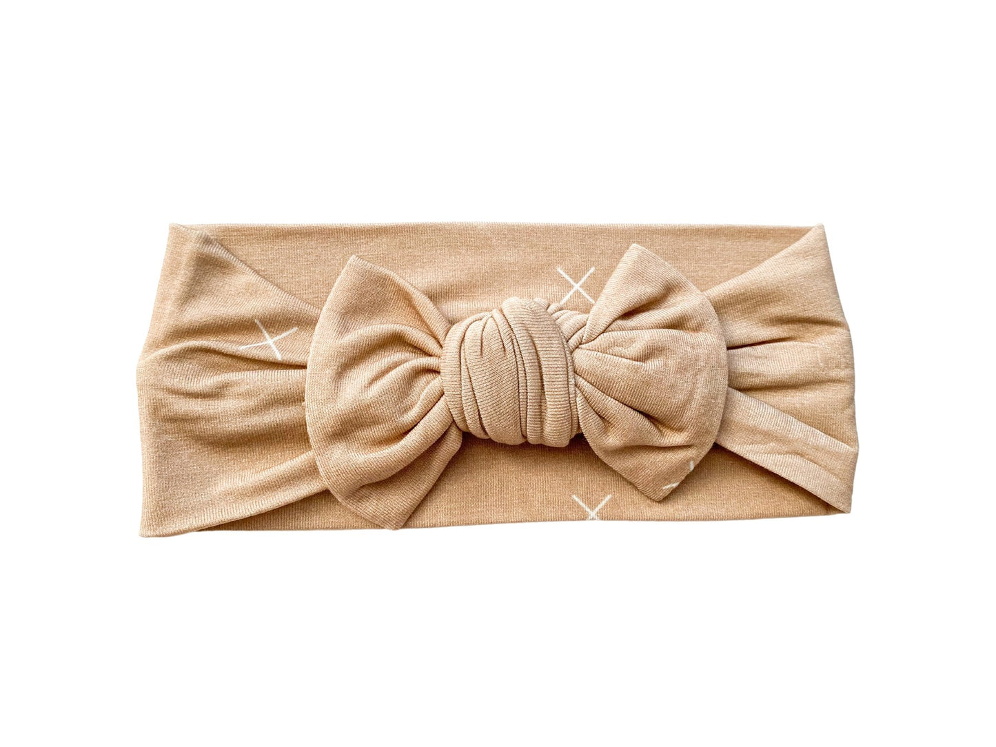 Beige X’s Head Wrap Headband - Harp Angel Boutique