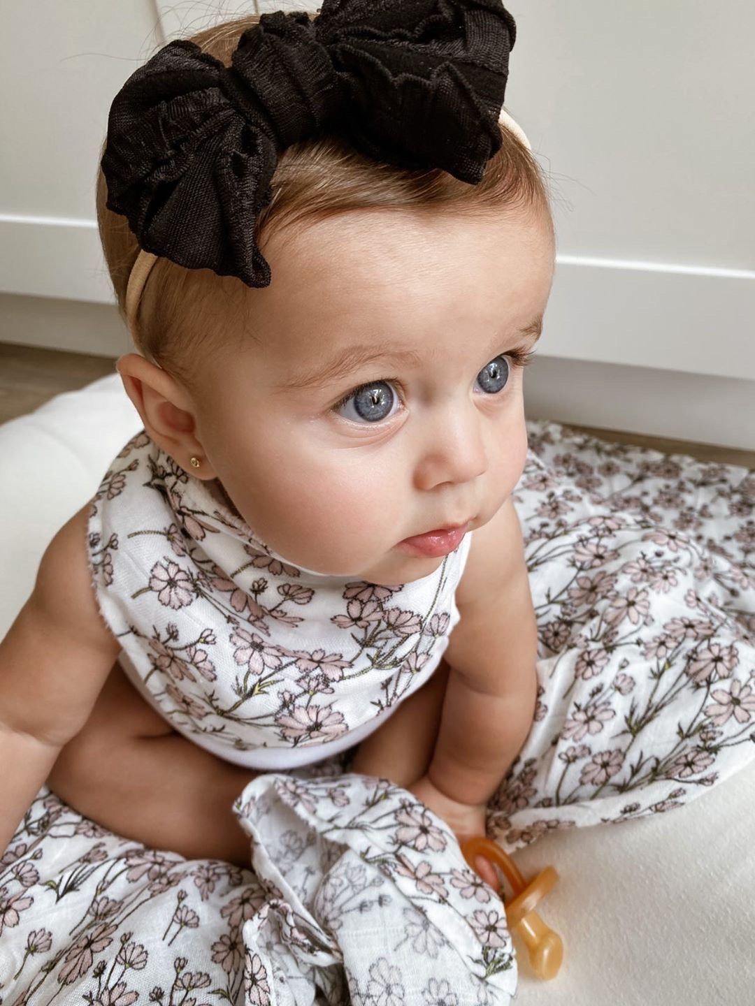 Black Chiffon Knot Bow Headband - Harp Angel Boutique