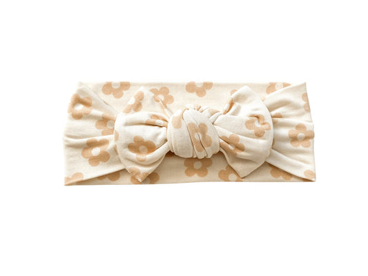 Blush Daisy Bow Headband - Harp Angel Boutique