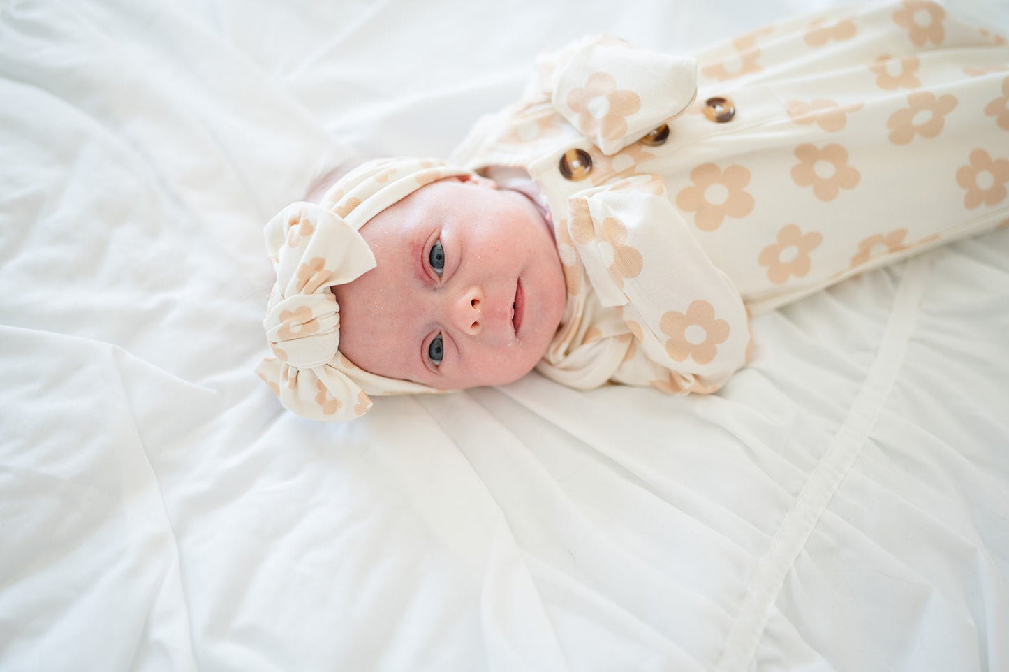 Blush Daisy Bow Headband - Harp Angel Boutique