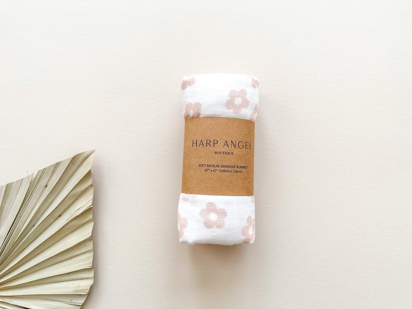 Blush Daisy Muslin Swaddle Blanket - Harp Angel Boutique