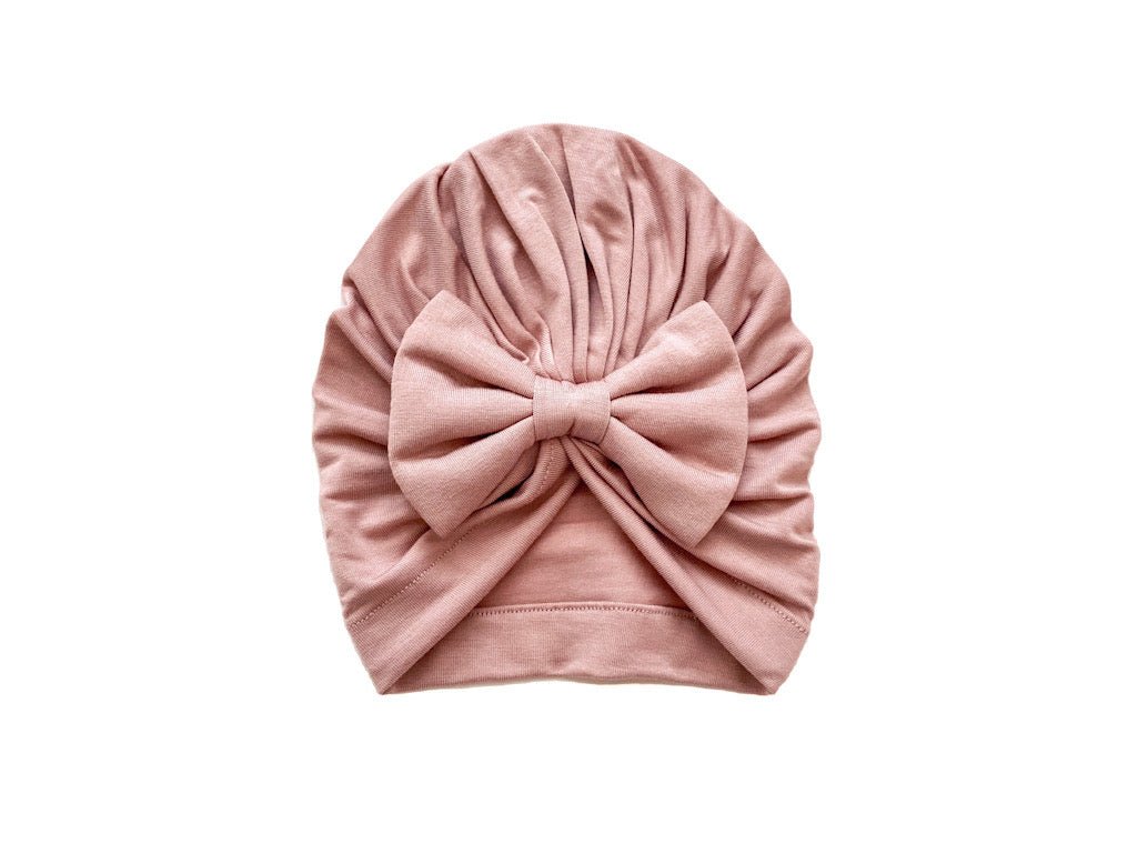 Bow Turban Hat - Dusty Pink - Harp Angel Boutique