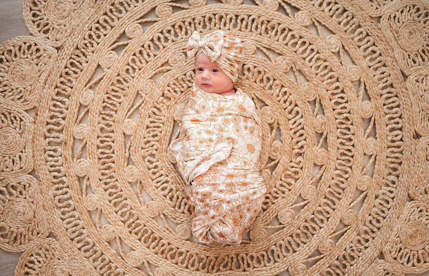 Bow Turban Hat - Flower Garden - Harp Angel Boutique