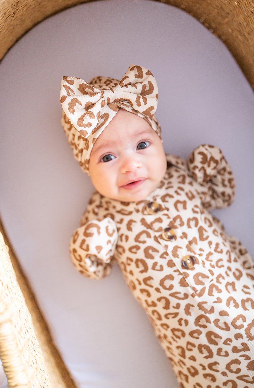 Bow Turban Hat - Leopard - Harp Angel Boutique
