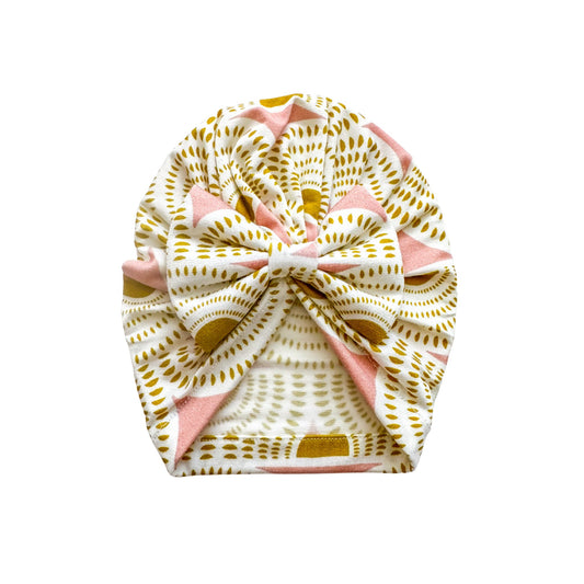 Bow Turban Hat - Vintage Sunshine - Harp Angel Boutique