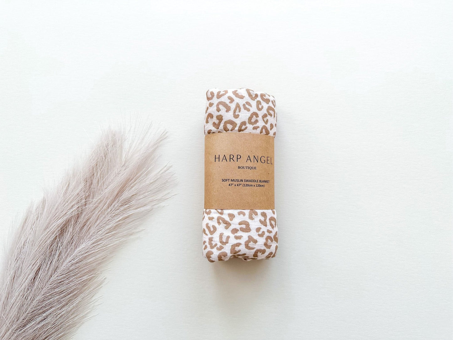 Brown Leopard Swaddle Blanket - Harp Angel Boutique