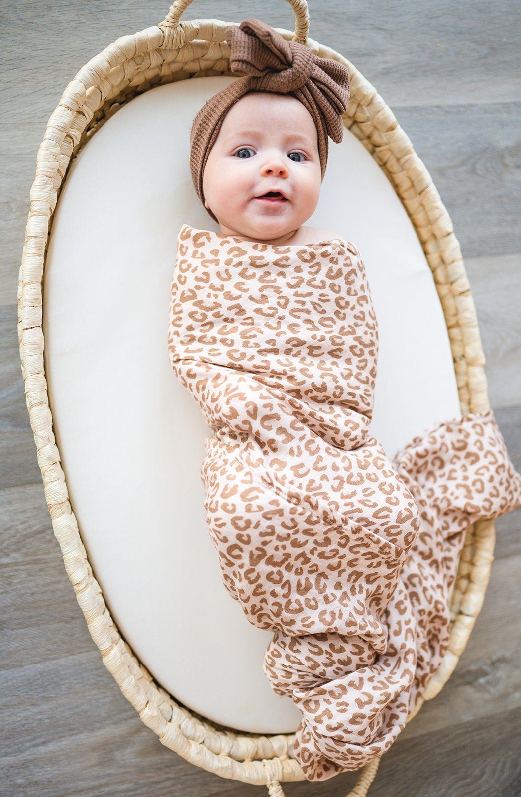 Brown Leopard Swaddle Blanket - Harp Angel Boutique