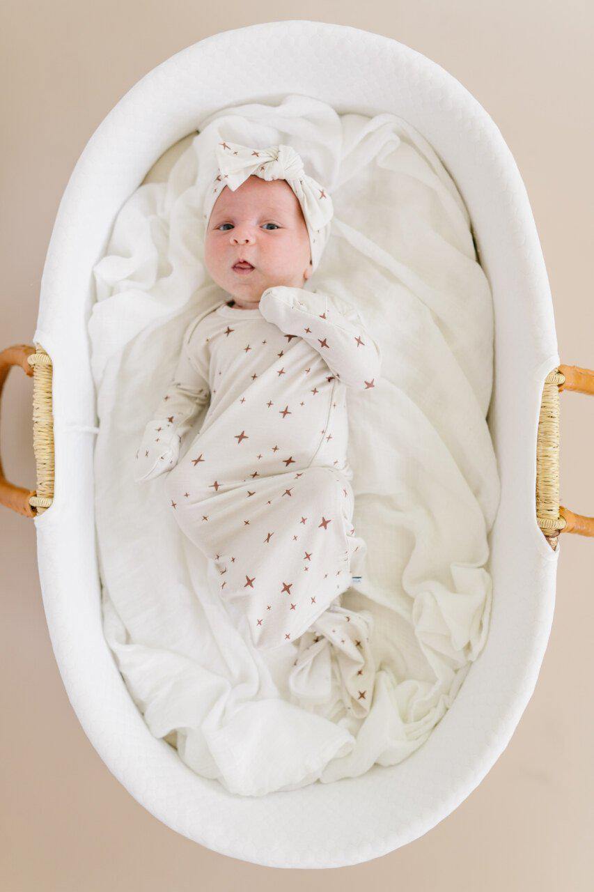 Brown Stars Head Wrap Headband - Harp Angel Boutique