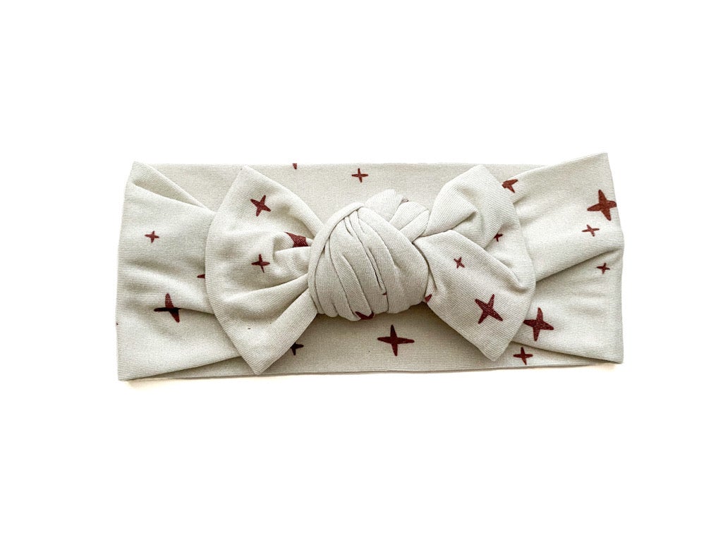 Brown Stars Baby Bow Headband - Harp Angel Boutique