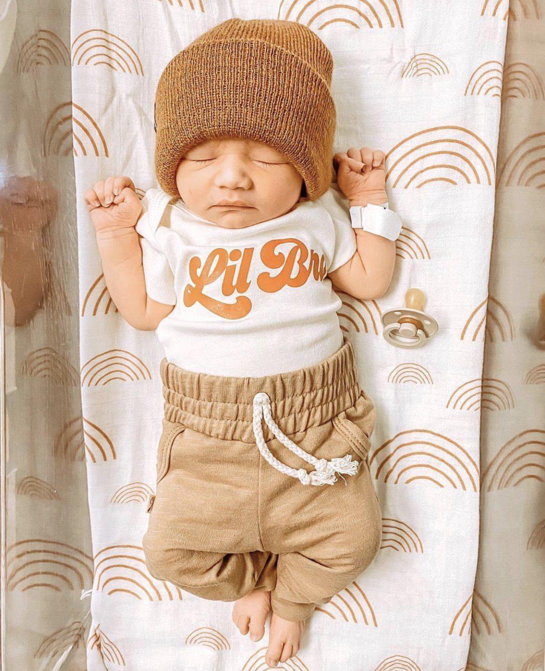 Caramel & White Rainbow Swaddle Blanket - Harp Angel Boutique