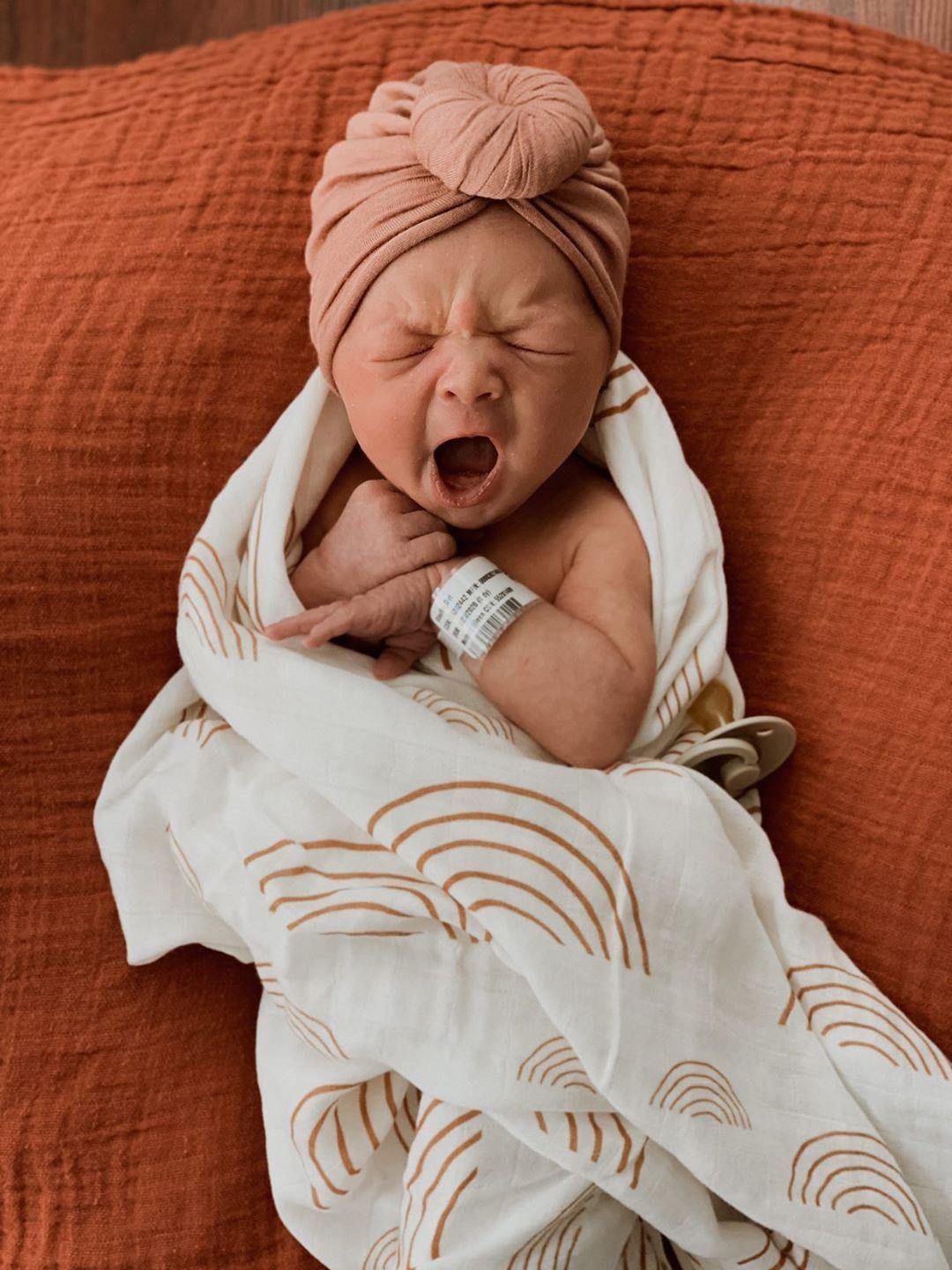 Caramel & White Rainbow Swaddle Blanket - Harp Angel Boutique