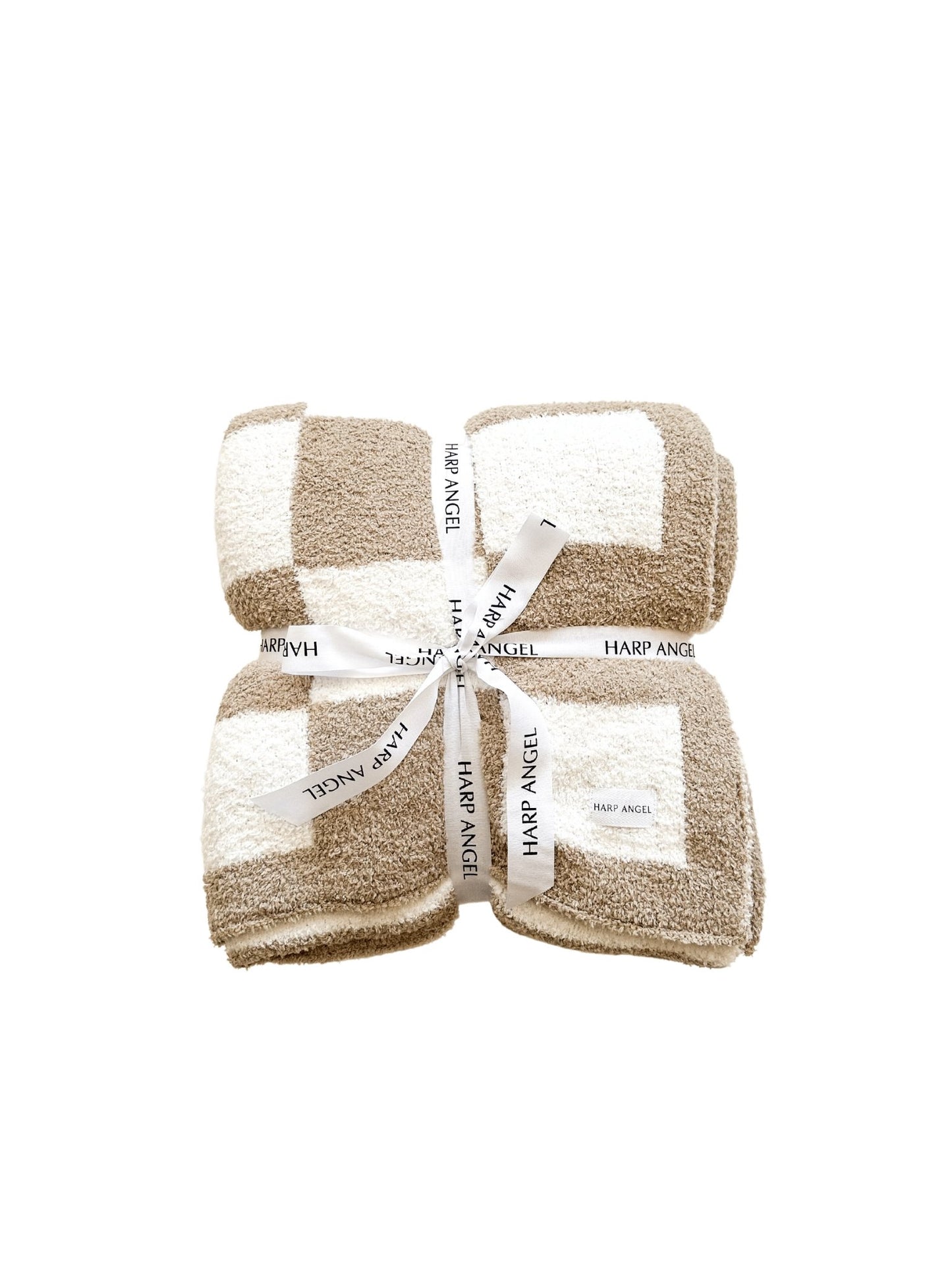 Checker Blanket - Taupe/White - Harp Angel Boutique