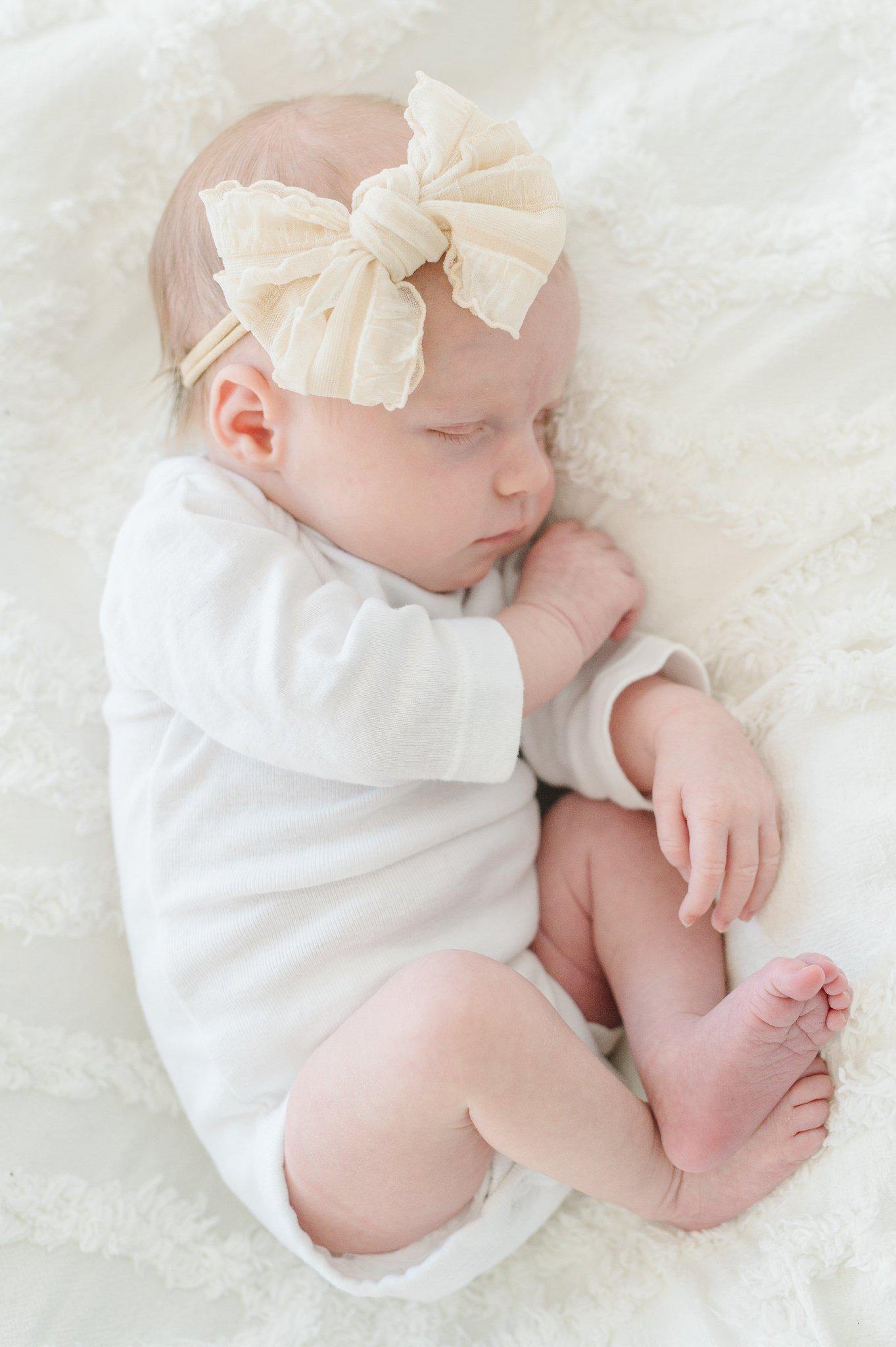 Cream Chiffon Knot Bow Headband - Harp Angel Boutique