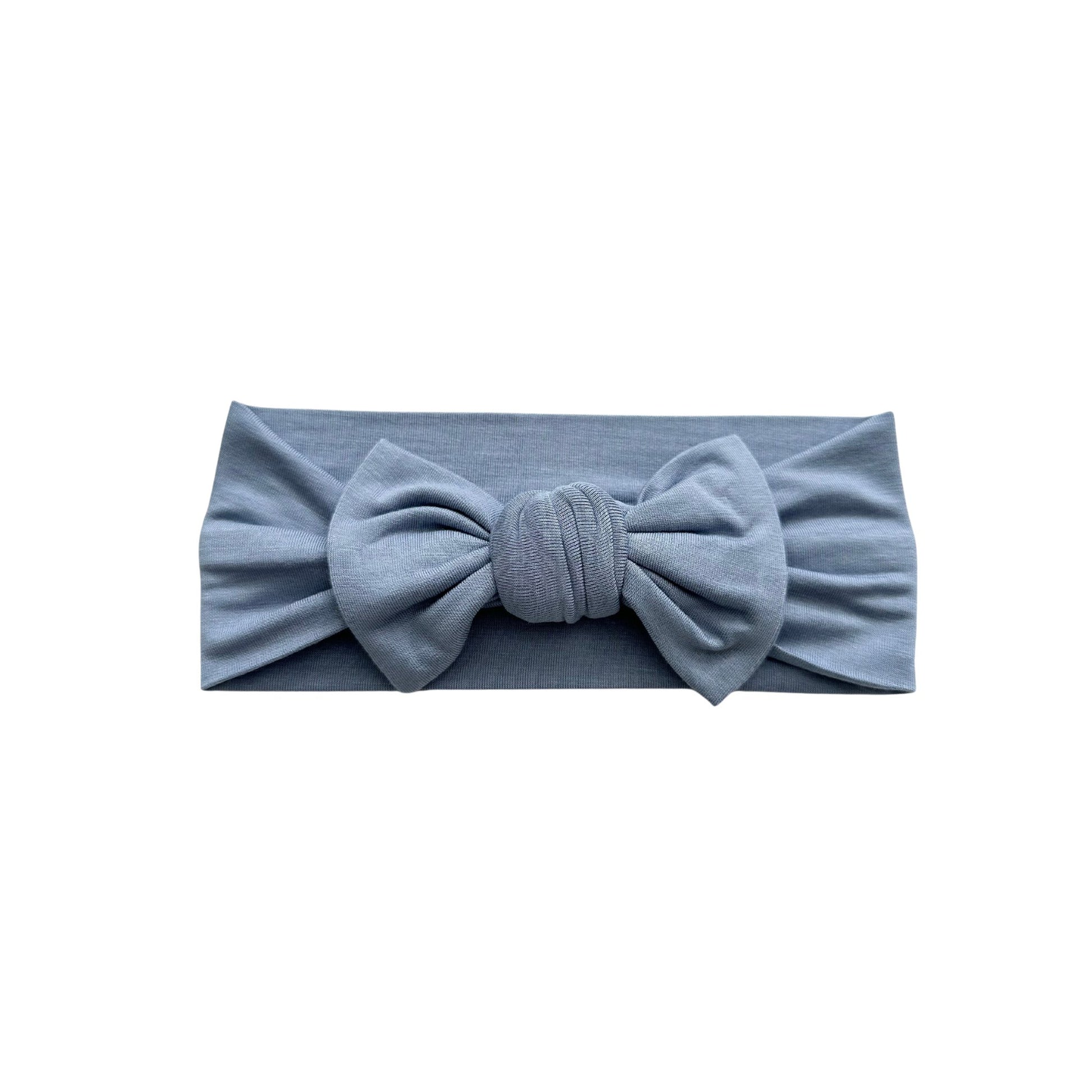 Dusty Blue Bow Headband - Harp Angel Boutique
