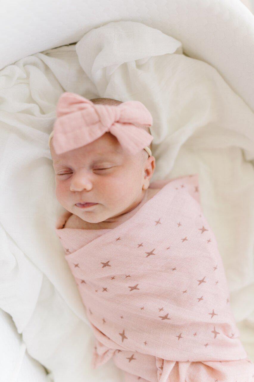 Dusty Pink Knot Bow Headband - Harp Angel Boutique