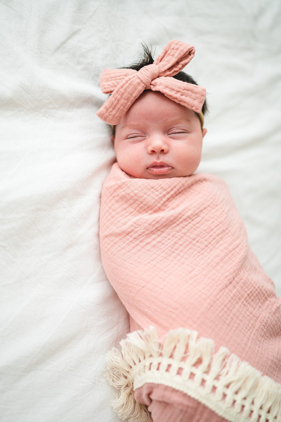 Dusty Pink Knot Bow Headband - Harp Angel Boutique