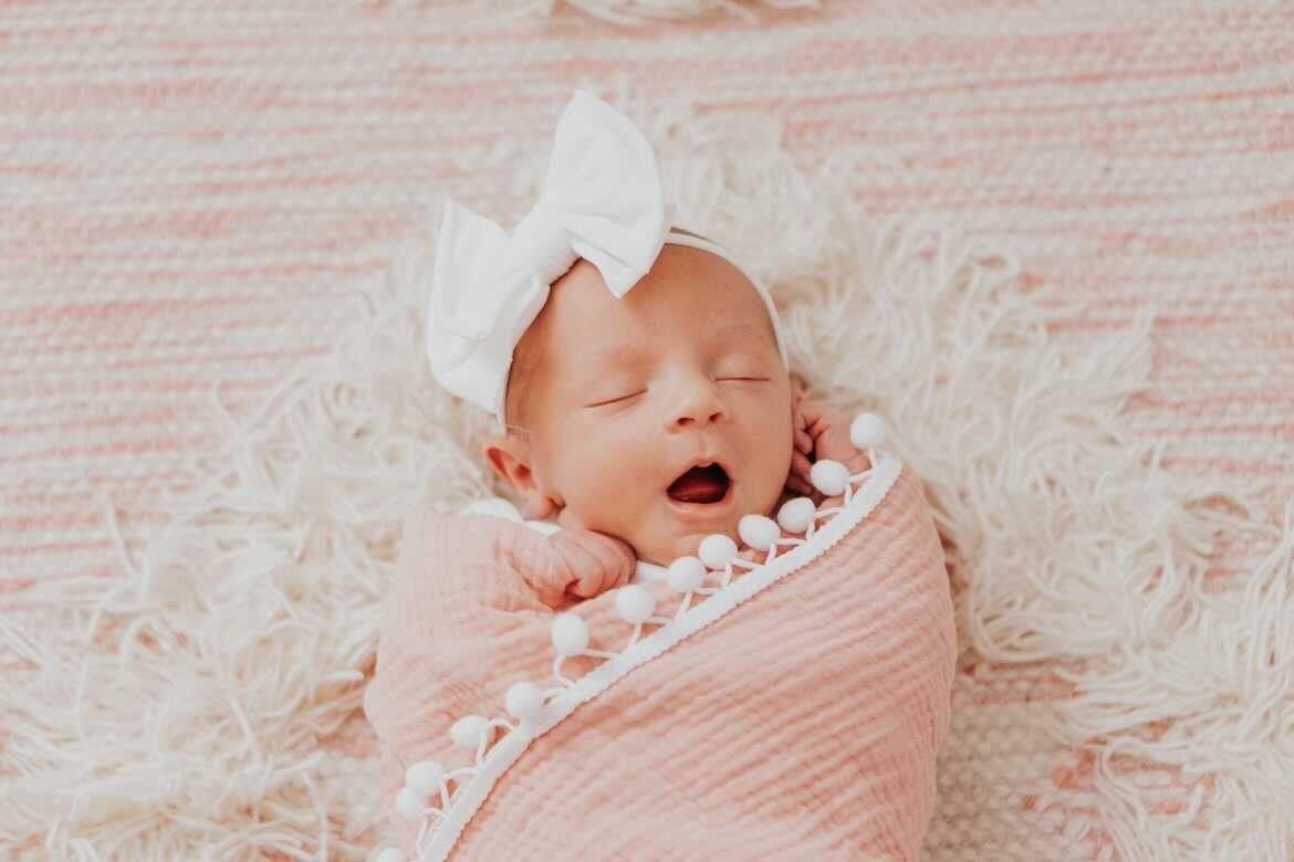 Dusty Pink Pom Muslin Swaddle Blanket - Harp Angel Boutique