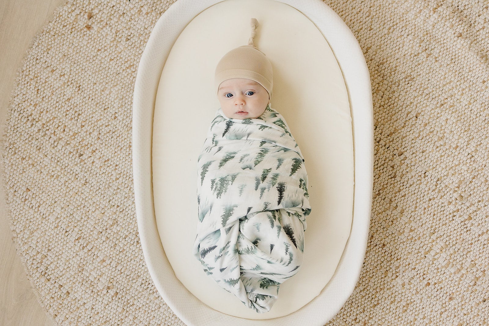 Forest Green Bamboo Muslin Swaddle Blanket - Harp Angel Boutique