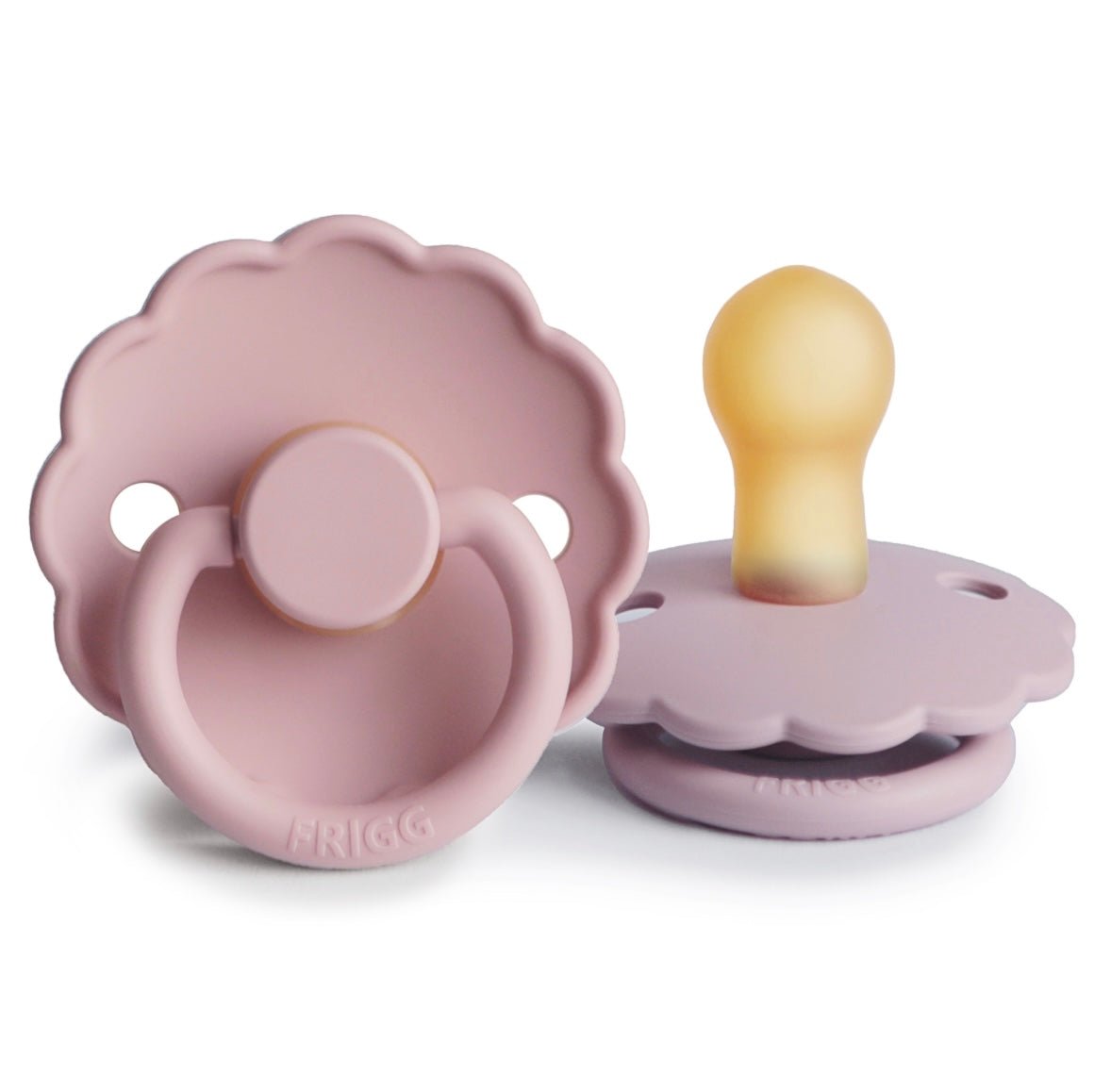 FRIGG Daisy Natural Rubber Pacifier (Baby Pink/Soft Lilac)) - Harp Angel Boutique